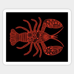 Lobster (black and red horizontal) Magnet